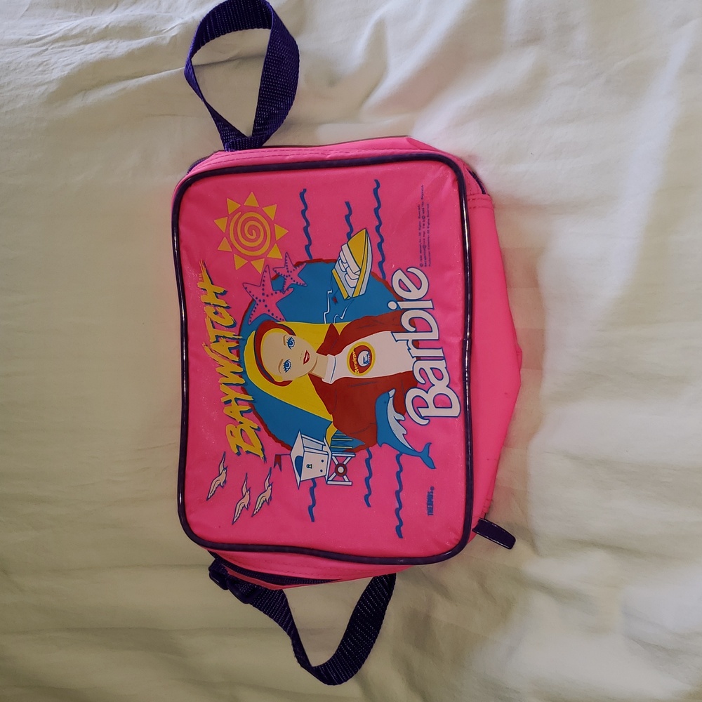 Vintage 1995 Baywatch Barbie Insulated Thermos Lunchbox